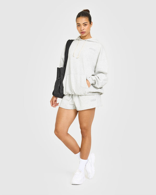 Raw Lounge Oversized Hoodie | Light Grey Marl