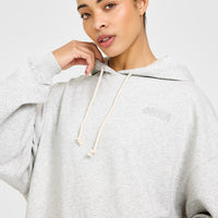 Raw Lounge Oversized Hoodie | Light Grey Marl