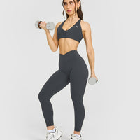 UnifiedMove™ Wrap Leggings White Logo | Coal