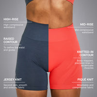 EnhanceLift™ Seamless Shorts with White Logo | True Blue