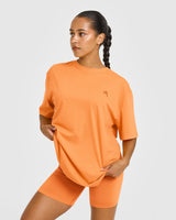 Classic Oversized Lightweight T-Shirt | Apricot Orange