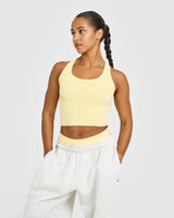 Cotton Fitted Mid Vest | Sherbert Yellow