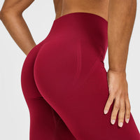 EffortlessLift™ Seamless Leggings with White Logo | Claret Red