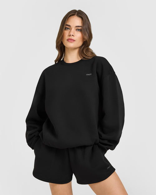 Oner Modal Foundations Crew Neck Sweatshirt | Black