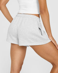 Foundations Oversized Oner Girlfriend Shorts | Light Grey Marl