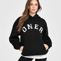 Foundations Oversized Oner Girlfriend Hoodie | Black