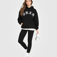 Foundations Oversized Oner Girlfriend Hoodie | Black