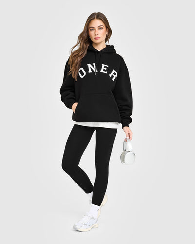 Foundations Oversized Oner Girlfriend Hoodie | Black