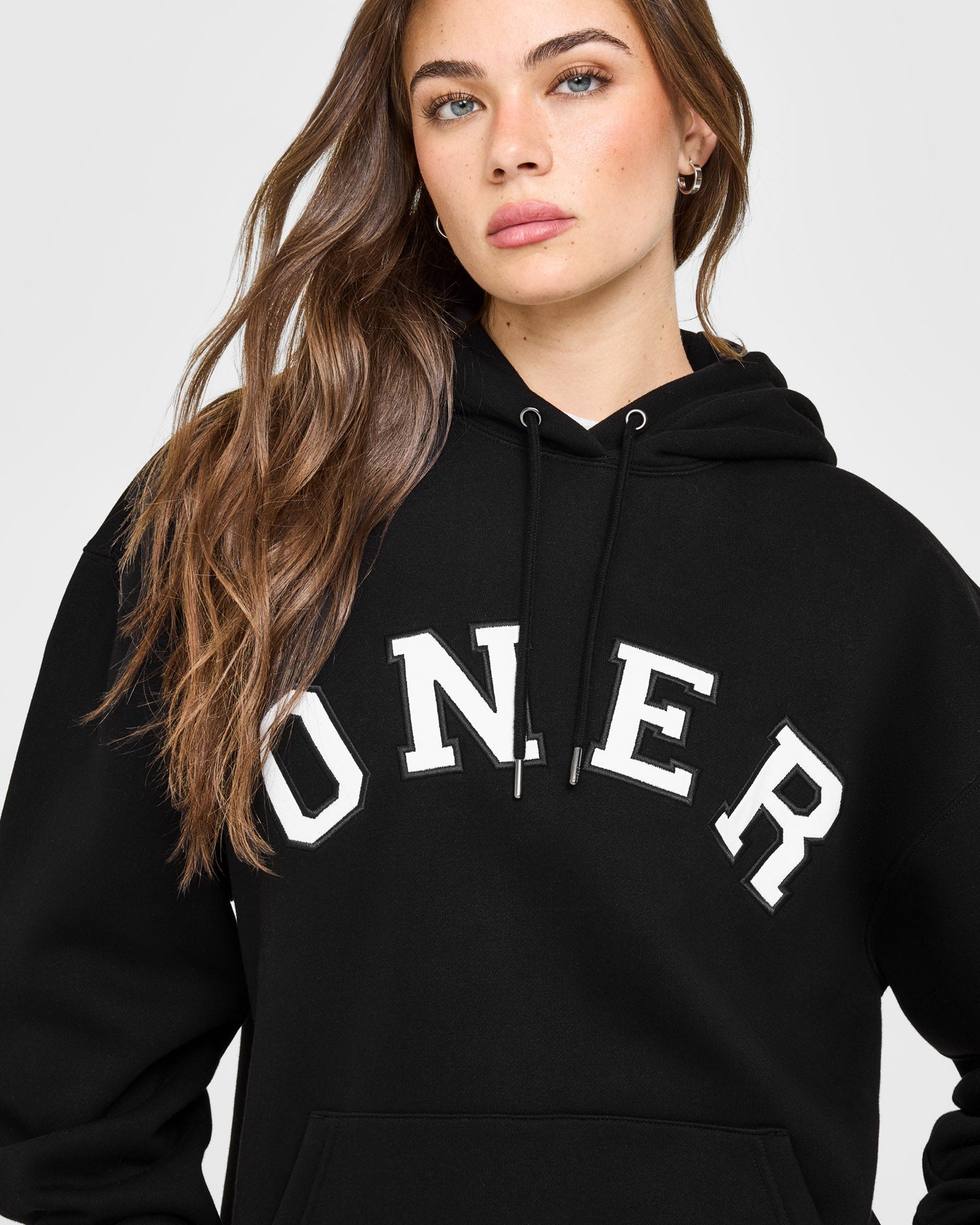 Foundations Oversized Oner Girlfriend Hoodie | Black