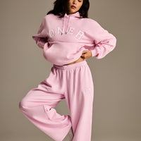 Foundations Oversized Oner Girlfriend Hoodie | Chalk Pink