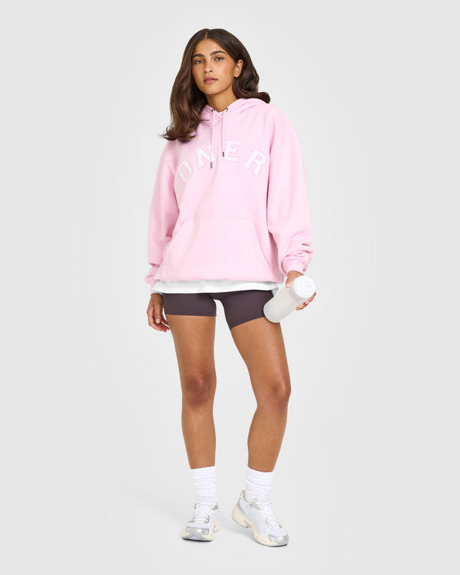 Foundations Oversized Oner Girlfriend Hoodie | Chalk Pink