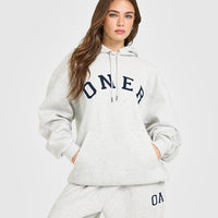 Foundations Oversized Oner Girlfriend Hoodie | Light Grey Marl