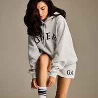 Foundations Oversized Oner Girlfriend Hoodie | Light Grey Marl