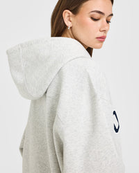 Foundations Oversized Oner Girlfriend Hoodie | Light Grey Marl