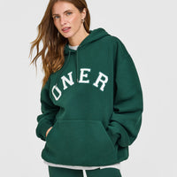 Foundations Oversized Oner Girlfriend Hoodie | Racing Green