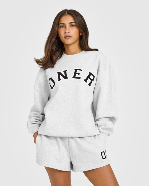 Oner Modal Foundations Oversized Oner Girlfriend Sweatshirt | Light Grey Marl