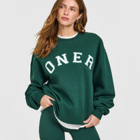 Foundations Oversized Oner Girlfriend Sweatshirt | Racing Green