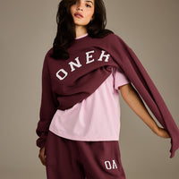 Foundations Oversized Oner Girlfriend Sweatshirt | Rosewood