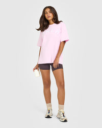 Oversized Oner Girlfriend Washed T-Shirt | Chalk Pink