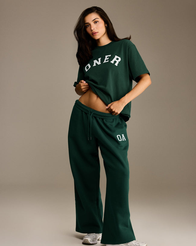 Oversized Oner Girlfriend Washed T-Shirt | Racing Green