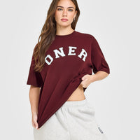 Oversized Oner Girlfriend Washed T-Shirt | Rosewood