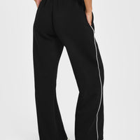 Jersey Tracksuit Straight Leg Joggers | Black