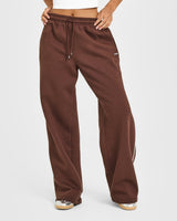 Jersey Tracksuit Straight Leg Joggers | Espresso Brown