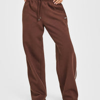 Jersey Tracksuit Straight Leg Joggers | Espresso Brown