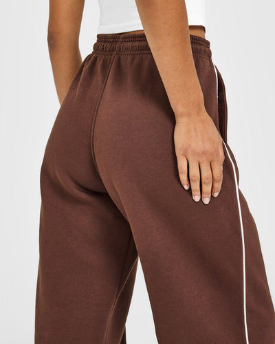 Jersey Tracksuit Straight Leg Joggers | Espresso Brown