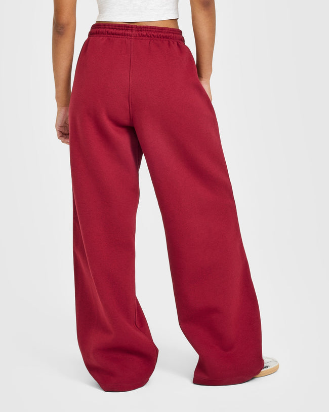 Jersey Tracksuit Straight Leg Joggers | Ruby Red
