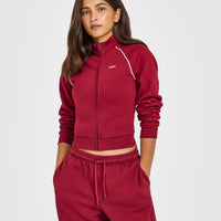 Jersey Tracksuit Zip Through Jacket | Ruby Red