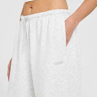Mid Weight Relaxed Straight Leg Joggers | Light Grey Marl