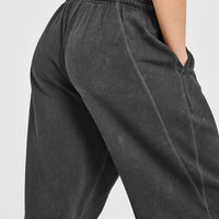Raw Lounge Wide Leg Joggers | Washed Black