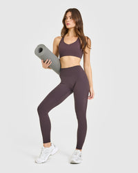 SoftMotion™ High Waisted Leggings | Dark Umber Brown