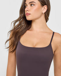 SoftMotion™ Strappy Mid Vest with Built in Bra Shelf | Dark Umber Brown