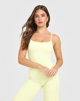 SoftMotion™ Strappy Mid Vest with Built in Bra Shelf | Pastel Yellow