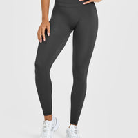 UnifiedMove™ High Waisted Leggings White Logo | Coal