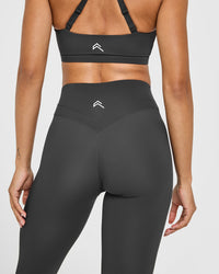 UnifiedMove™ High Waisted Leggings White Logo | Coal