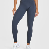 UnifiedMove™ High Waisted Leggings White Logo | True Blue