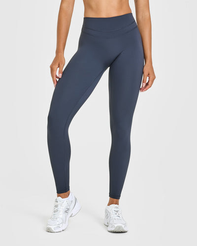 UnifiedMove™ High Waisted Leggings White Logo | True Blue