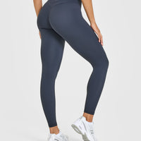 UnifiedMove™ High Waisted Leggings White Logo | True Blue