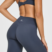 UnifiedMove™ High Waisted Leggings White Logo | True Blue