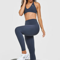 UnifiedMove™ High Waisted Leggings White Logo | True Blue