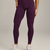 EnhanceLift™ Seamless Leggings with Grey Logo | Blackberry Purple