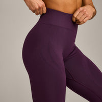 EnhanceLift™ Seamless Leggings with Grey Logo | Blackberry Purple