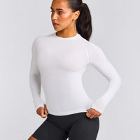 Oner Seamless Fitted Long Sleeve Regular Top | White