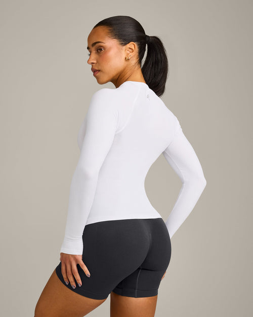 Oner Seamless Fitted Long Sleeve Regular Top | White