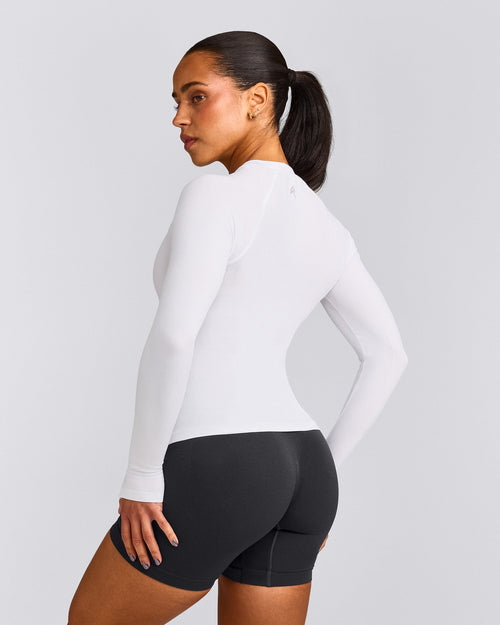 Oner Seamless Fitted Long Sleeve Regular Top | White