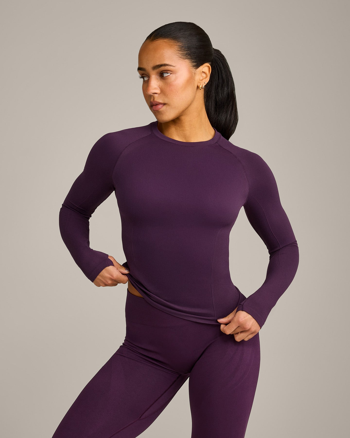 Oner Seamless Fitted Long Sleeve Regular Top | Light Blackberry Purple