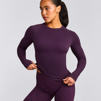 Oner Seamless Fitted Long Sleeve Regular Top | Light Blackberry Purple